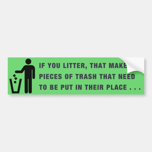 Littering Bumpersticker Green (Voorkant)