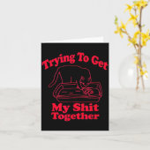 Litter's Full Funny Cat Humor Meme Cat Mom Cat Dad Kaart (Gele Bloem)