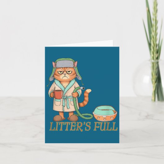 Litters Full Funny Cat Lovers Christmas Funny Gift Kaart (Voorkant)