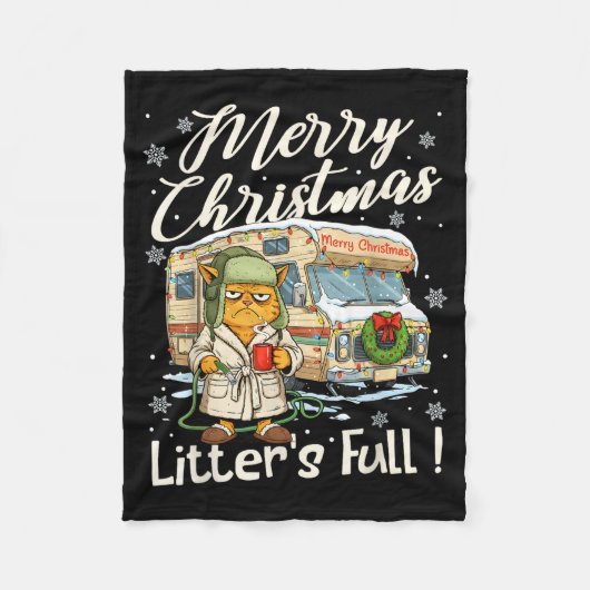 Litter's Full Funny Cat Parody Outfit Sarcastic Ch Fleece Deken (Voorkant)