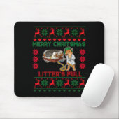 Litter's Full Merry Christmas Funny Cat Lover Ugly Muismat (Met muis)