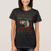 Litter's Full Merry Christmas Funny Cat Lover Ugly T-shirt (Voorkant)