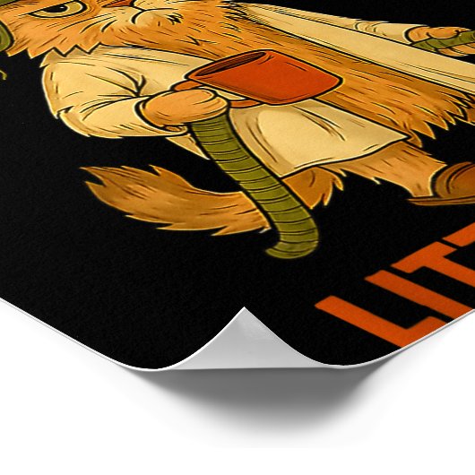 Litter's Full Merry Christmas Funny Cat Lovers Hol Poster (Hoek)