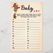 Little AA Fireman Baby ABC Baby shower Game Kaart (Voorkant)