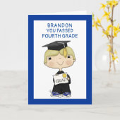 Little Afstuderen Boy Blond Hair Kaart (Gele Bloem)