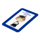 Little Afstuderen Boy Brown Hair Magneet (Linkerzijde)