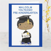 Little Afstuderen Boy Dark Skin Big Kaart (Gele Bloem)