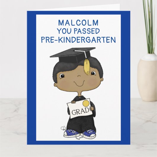 Little Afstuderen Boy Dark Skin Big Kaart (Voorkant)