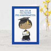 Little Afstuderen Boy Dark Skin Kaart (Gele Bloem)