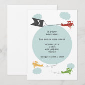 Little Airplanes Birthday Invitation Kaart (Voorkant / Achterkant)