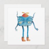 Little Alien Pi Bedankkaart (Voorkant / Achterkant)