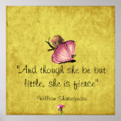 Little and Fierce Shakespeare Butterfly Poster (Voorkant)