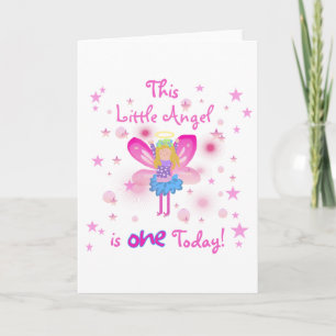 Little Angel 1st Birthday Tshirts and Gifts Kaart