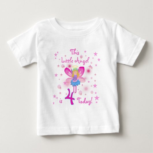 Little Angel 4th Verjaardag T-shirts en geschenken (Voorkant)