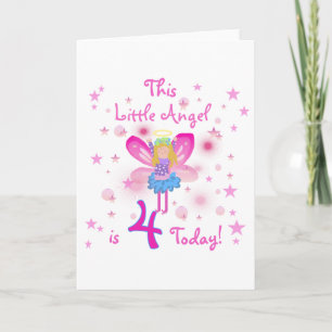 Little Angel 4th Verjaardag T-shirts en geschenken Kaart