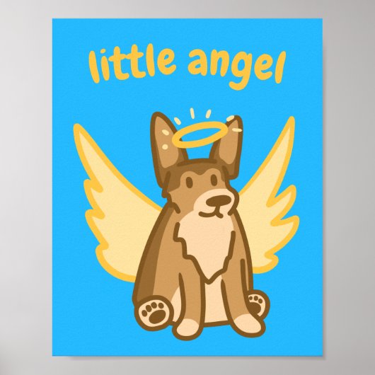 "Little Angel" Angelic Corgi Poster (Voorkant)