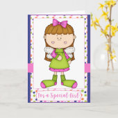 Little Angel for a Special Girl - Birthday Kaart (Gele Bloem)