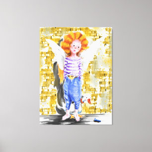 Little Angel - Waterverf Canvas Afdruk