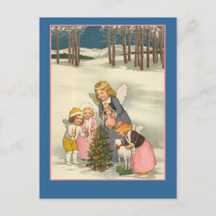 Little Angels in Snow Holiday Cartes de voeux