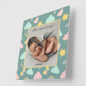 Little Answered Prayer Photo Wall Clock Vierkante Klok (Hoek)