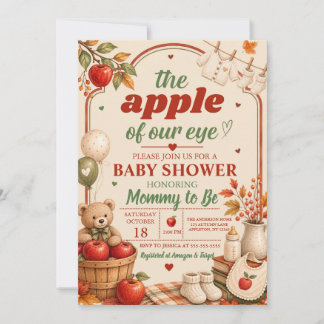 Little Apple Fall Baby Shower Uitnodiging