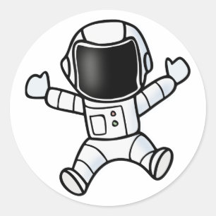 Little Astronaut Child Cosmonaut boy meisje in de  Ronde Sticker