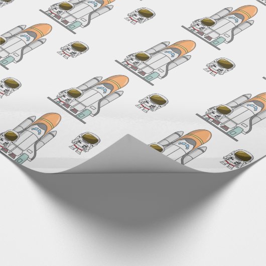 Little Astronaut & Spaceship Cadeaupapier (Hoek)