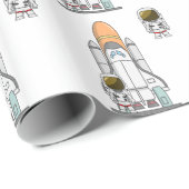 Little Astronaut & Spaceship Cadeaupapier (Rol Hoek)