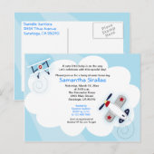 Little Aviator Airplane Baby shower Post Kaart (Voorkant / Achterkant)