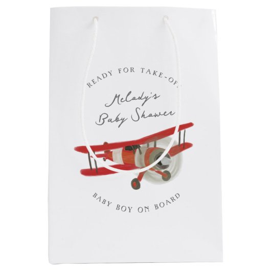 Little Aviator Baby shower Medium Cadeauzakje (Voorkant)