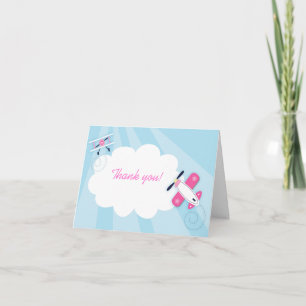 Little Aviator Pink Girl Bedankt voor je kaartengr