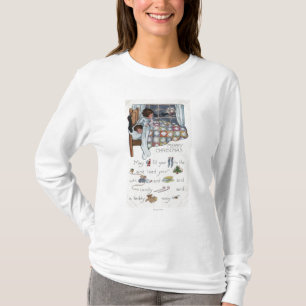 Little Awaken Girl Spies Santa en Sleigh T-shirt