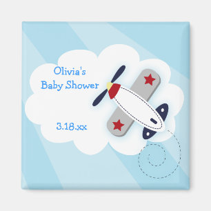 Little Baby Aviator Square Favor Magnet Magneet
