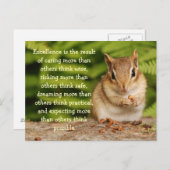 Little Baby Chipmunk Excellence Quote Briefkaart (Voorkant / Achterkant)