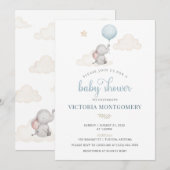 Little Baby Elephant Baby Shower Invitation (Devant / Derrière)