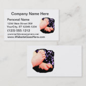 Little Baby Feet, Paarse Leopard Background Visitekaartje (Voorkant / Achterkant)