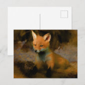 Little Baby Fox Cub Portret Briefkaart (Voorkant / Achterkant)