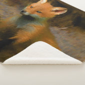 Little Baby Fox Cub Portret Sherpa Deken (3/4)