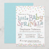 Little Baby Sprinkle Confetti Shower Invitation Kaart (Voorkant / Achterkant)