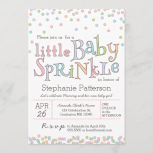 Little Baby Sprinkle Confetti Shower Invitation Kaart