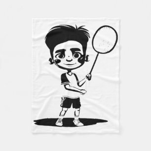 Little Badminton Boy Racket Sports Shuttle Fleece Deken