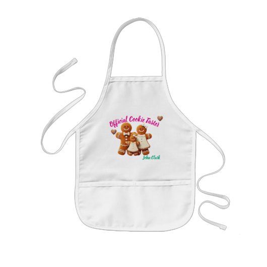 Little Baker Gingerbread  Personalized Kid Apron Kinder Schort (Voorkant)