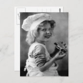 Little Baker Girl Eating Pie Briefkaart (Voorkant / Achterkant)