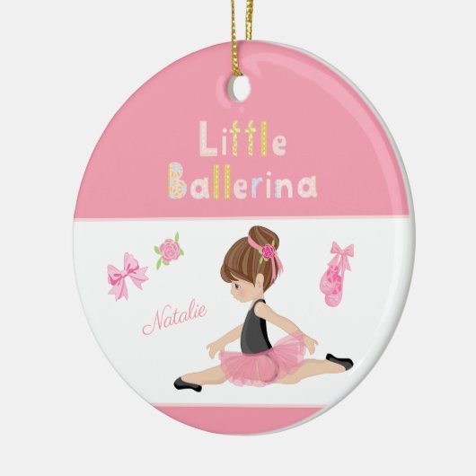 Little Ballerina Ballet Name and Photo Kerstmis Keramisch Ornament (Links)