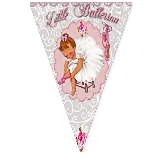 "Little Ballerina" Bunting - Happy Birthday. Vlaggetjes (Zestiende vlag)
