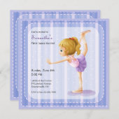 Little Ballerina Dance Considérant Invitations (Devant / Derrière)