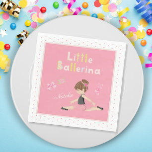 Little Ballerina Pink Ballet Girls Name Party Servet