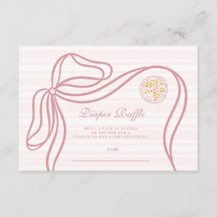 Little Bambina Roze Italiaans Baby shower Informatiekaartje