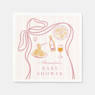 Little Bambina Roze Italiaans Baby shower Servet