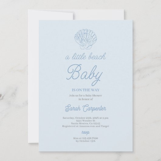 Little Beach Baby shower Boy Kaart (Voorkant)